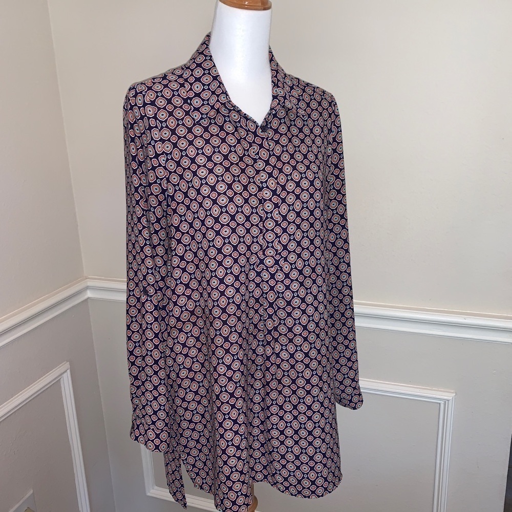 Pleione Vibrant Colors Long Blouse in M